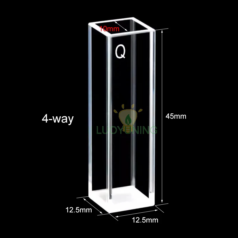 Cubeta de cuarzo resistente al ácido y al álcali, célula de muestra fluorescente para espectómetros de luz Visible UV, 2 piezas, 10mm, 3,5 ml