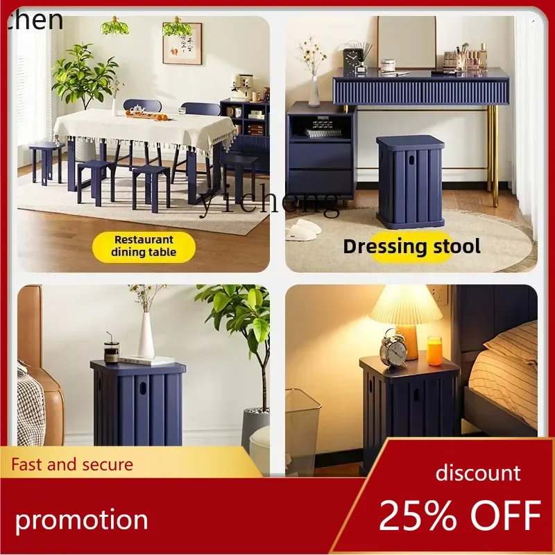 HXL Solid Wood Small Stool Home Modern Simple Creative Wood Stool Strong and Durable Living Room Stackable Wood Stool