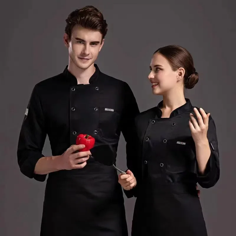 Summer Hotel Restaurant Chef Work Uniforms Men\'s and Women\'s Short Sleeved Breathable Mesh Chef Suit with Long Sleeves