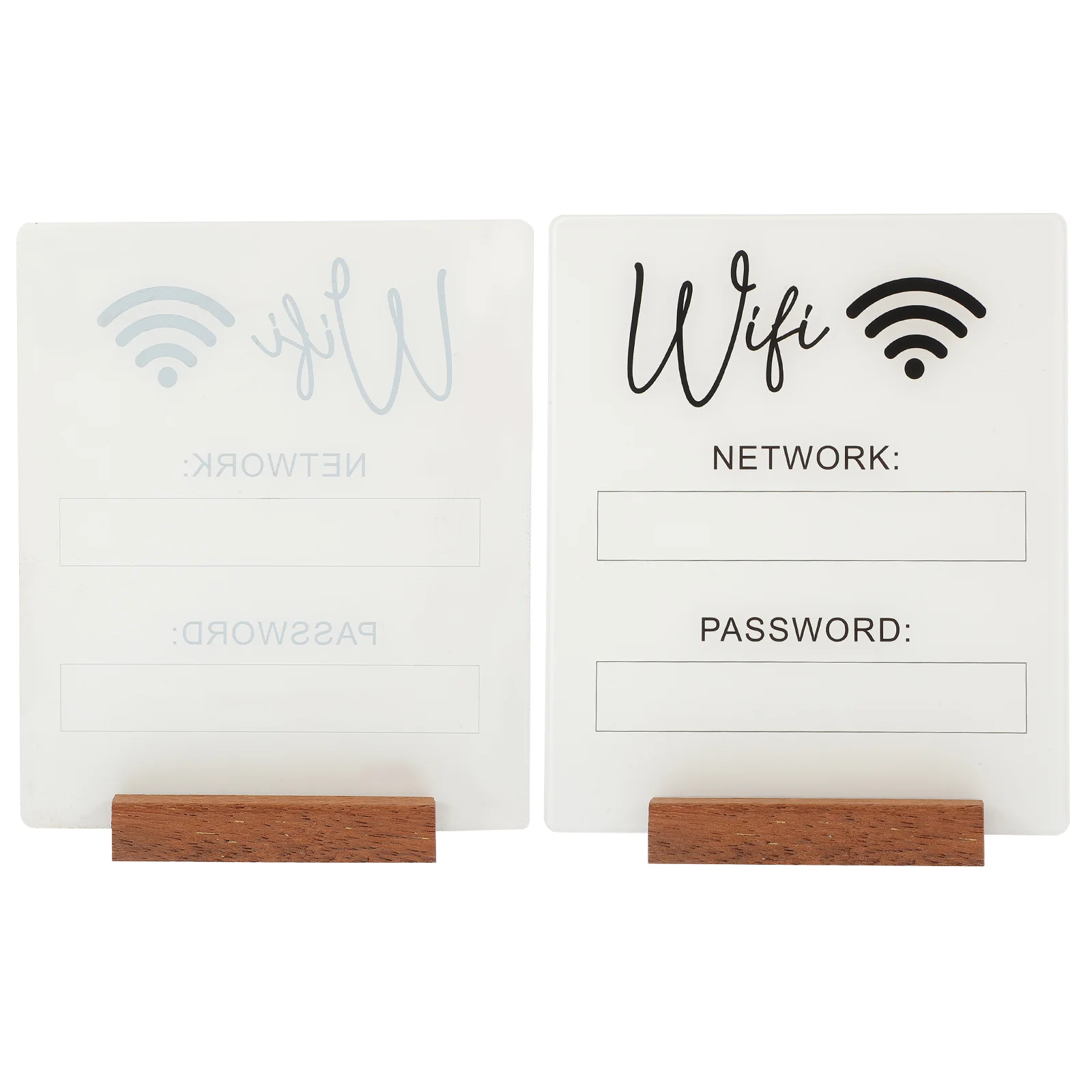 Panneau de mot de passe WiFi, compte de jeton de table, réseau sans fil blanc acrylique pour chambre d'amis