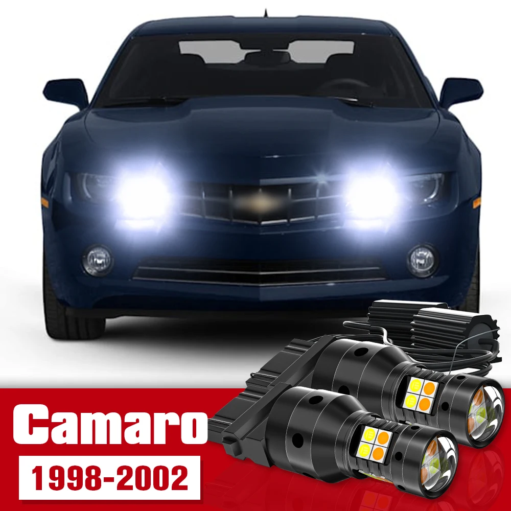 

2pcs LED Accessories Dual Mode Turn Signal+Parking Light Bulb Lamp For Chevrolet Camaro 1998-2002 1999 2000 2001