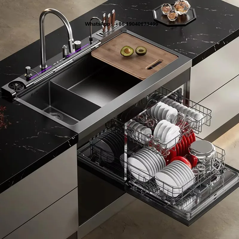 1000mm Ultrasonic Integrated Built-in Stainless Steel Sink with Dishwasher 13 Sets xyl