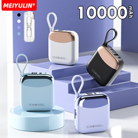 Portable Mini 10000mAh Power Bank  USB C Fast Charging With Cable PD20W 22.5W External Spare Battery For iPhone Samsung Xiaomi