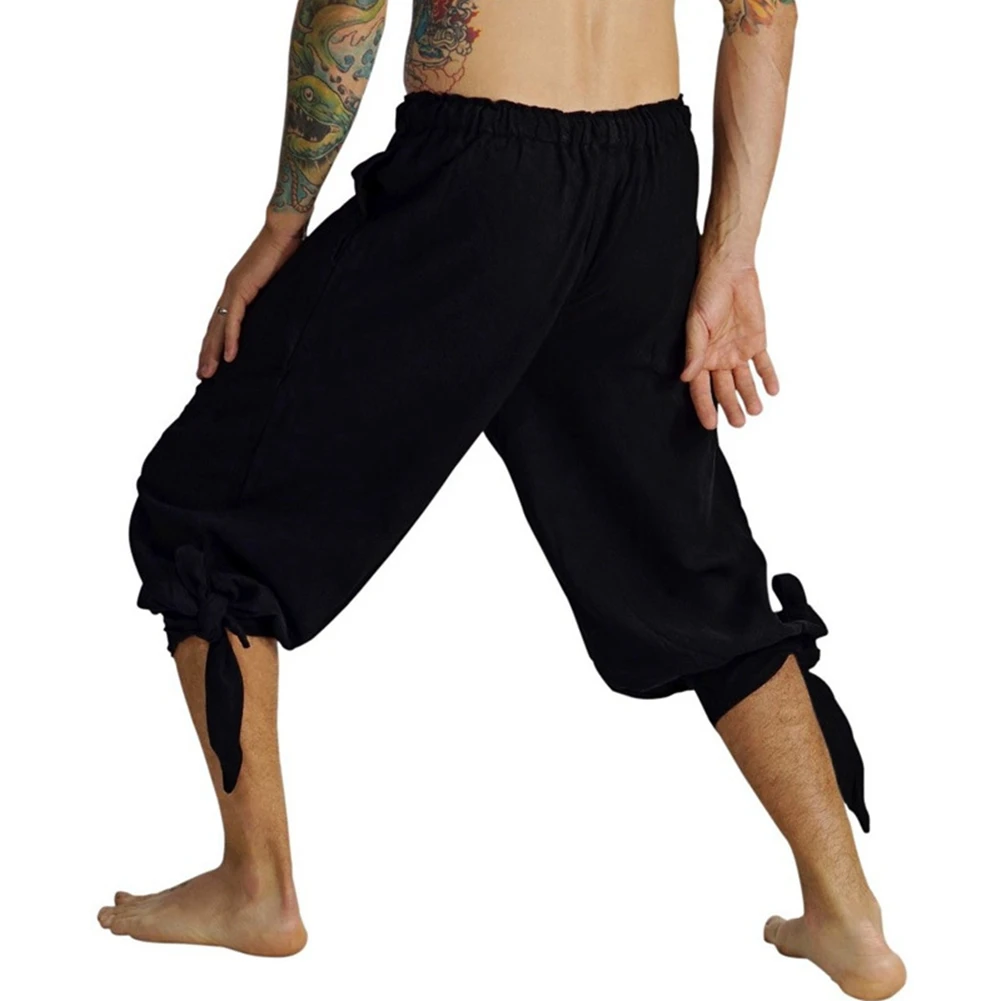 Piratenhosen für Herren, mittelalterliche Renaissance-Cosplay-Hosen, Reiter- und Bauernkostüm, Bloomer-Hosen. – Detail 10