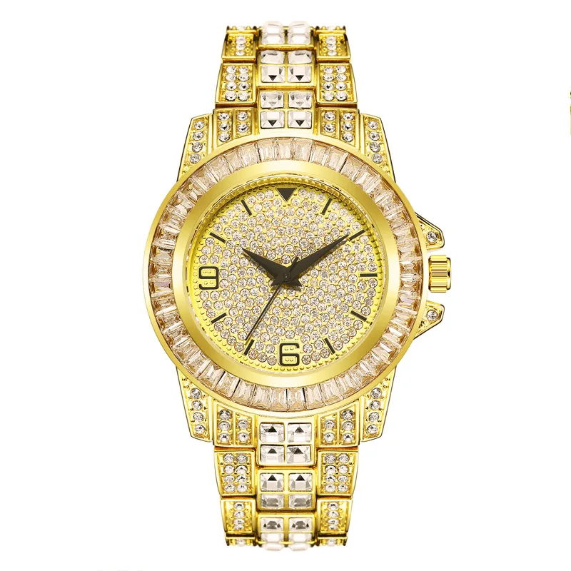 Brand Fashion Gold High end Diamond Inlaid Watch Water Diamond Watch Waterproof Quartz Watch Women's Watch Full Sky Star