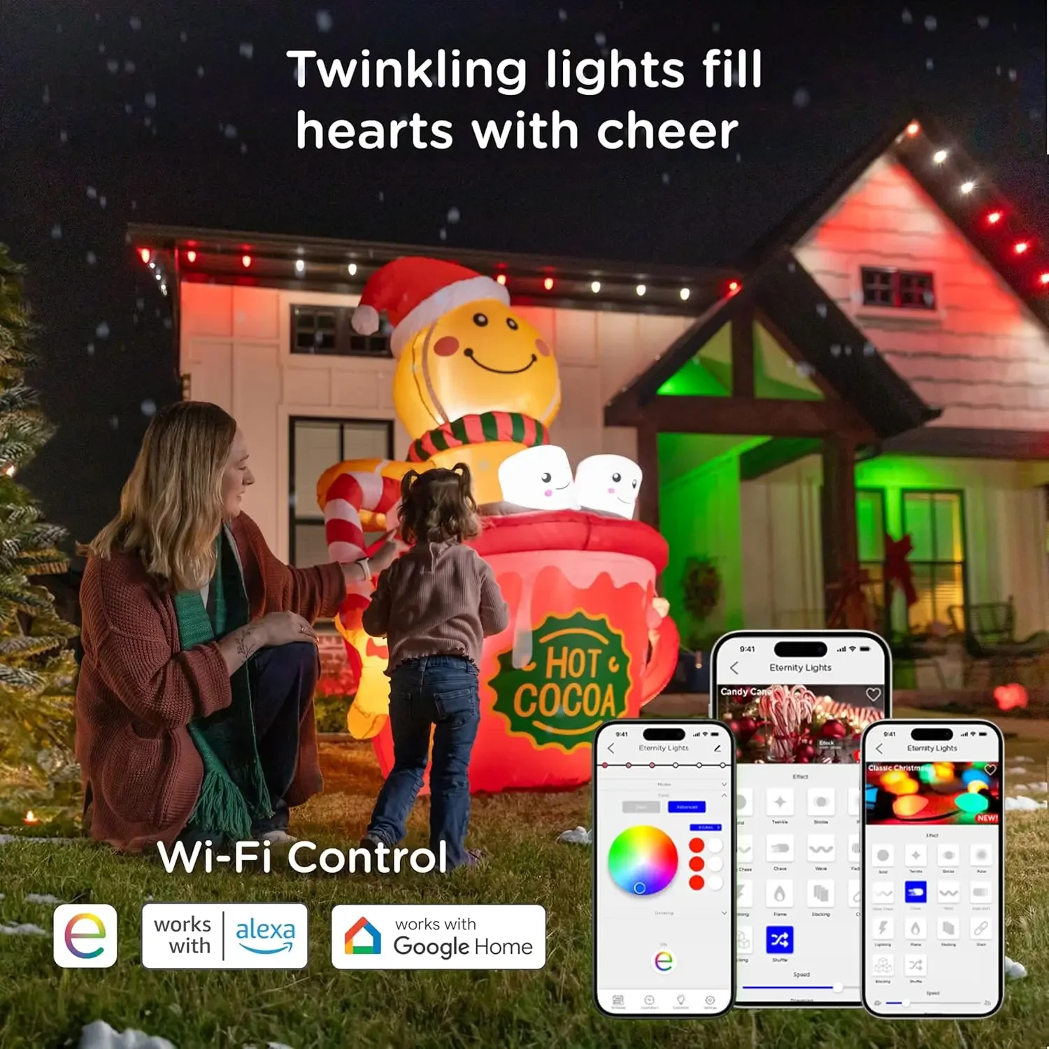 أضواء خارجية دائمة، 100 قدم، 72 مصباح LED RGBWIC، أضواء Eave سوداء، ديكور الهالوين، أضواء عيد الميلاد، كل