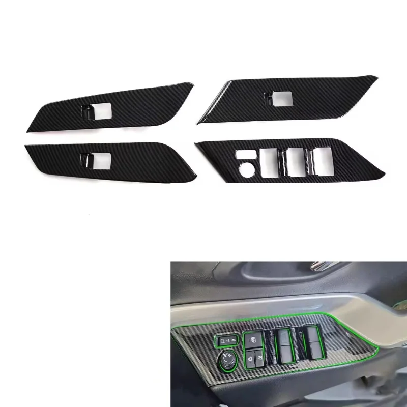 

LHD RHD For Toyota Innova 2023 2024 Carbon Car Window Lift Switch Button Panel Cover Trim Interior Accessories