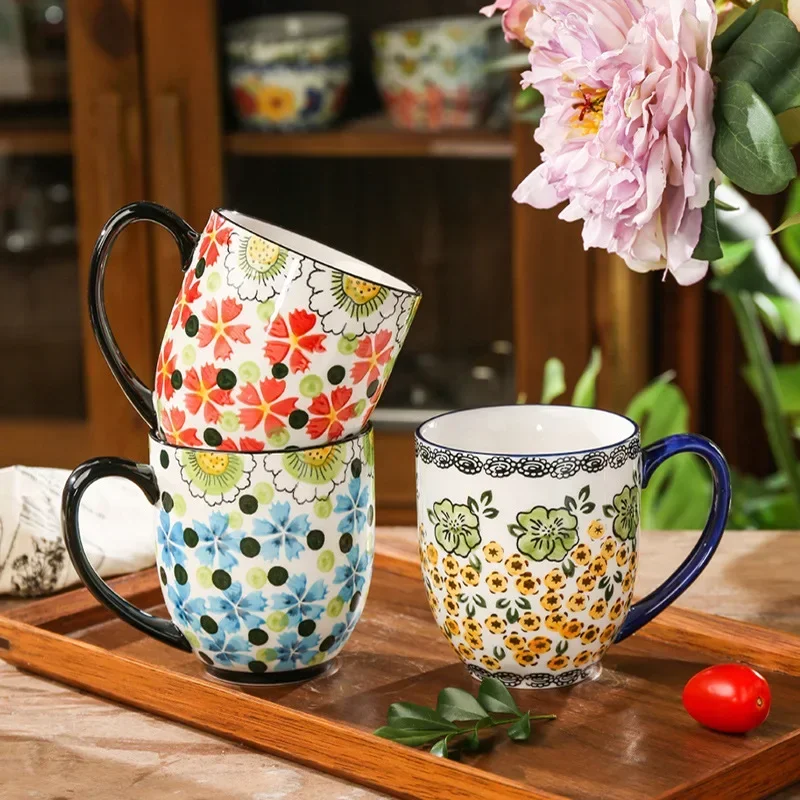 Retro Hand-painted Blue Berry Mug Ceramic Cup Coffee Cup Niche Original Innovative Chinese Milk Cups L9E3G9
