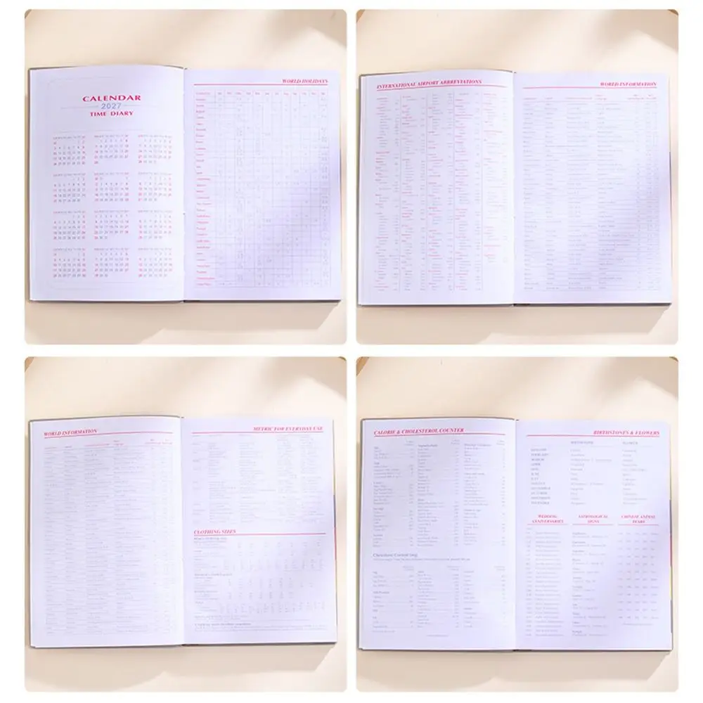 English 2026 Schedule Planner Notepad 12 Months Bookmark A5 Agenda Planning Notebook Simple Wear-resistant