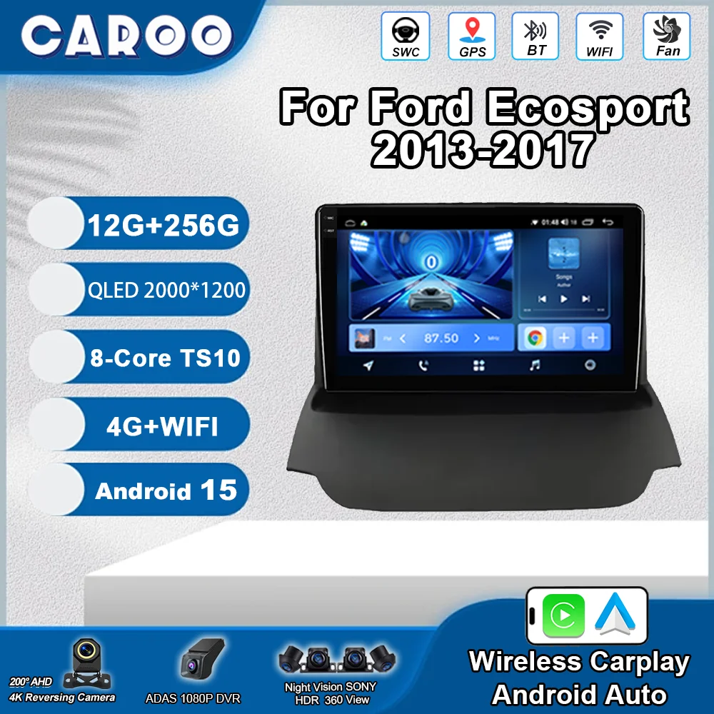 

Android 15 Car Radio For Ford Ecosport 2013-2017 Multimedia Player Carplay Navi No 2din Tape Recorder Head Unit DVD DSP QLED