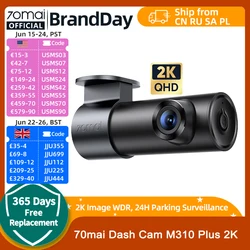70mai Dash Cam M310 Plus 2K 1440P 143°FOV F1.55 Smart Voice Control 24H Parking Guard Night Vision 70mai M310 Plus 2K Car DVR