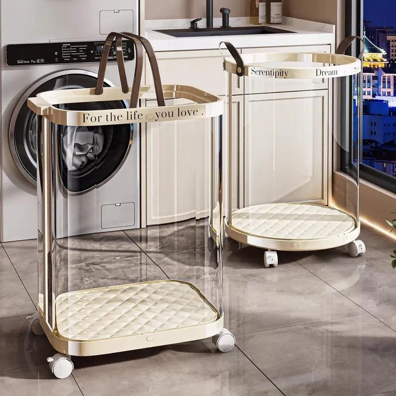 Large capacity transparent laundry basket household bathroom dirty clothes storage box