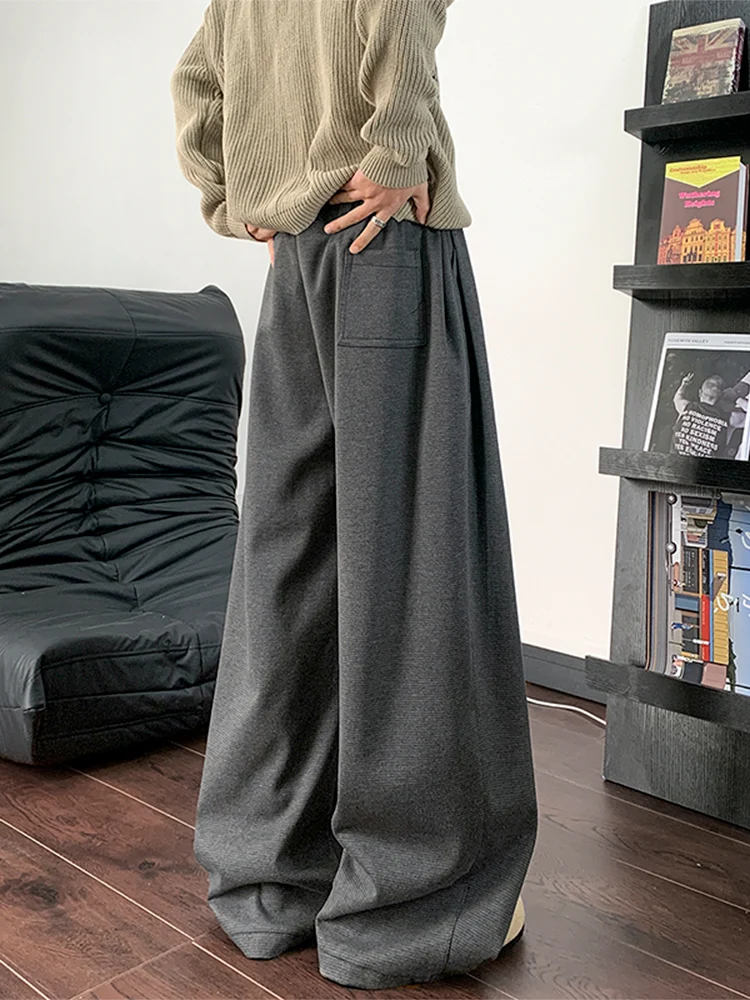 

American Sle Heavyweight Curved Knife Sweatpants Men's Autumn Winter Trendy Lazy Sle Drape Banana Pants Loose Straight Ca...