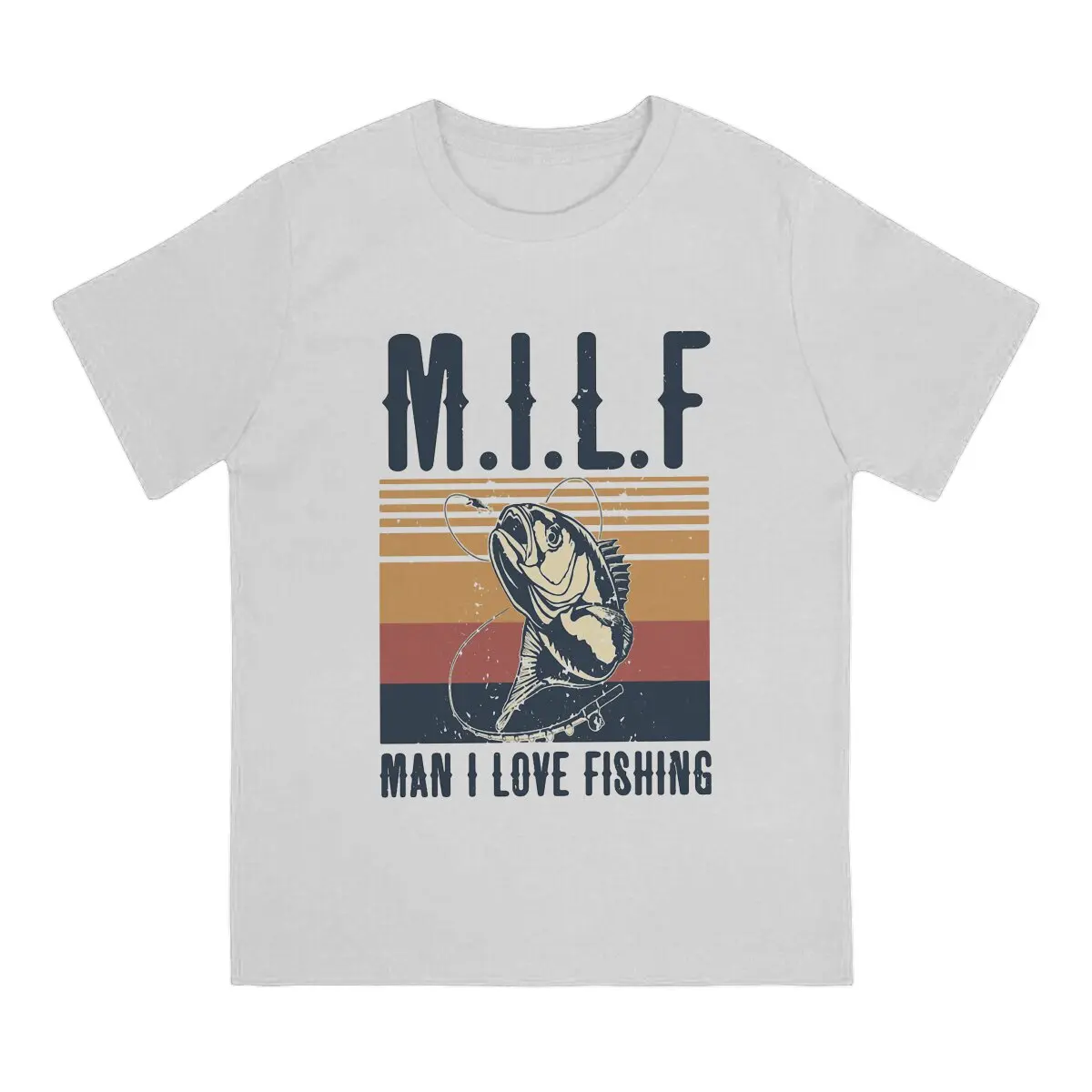 MILF Newest TShirt for Men I Love Fishing Round Collar Polyester T Shirt Hip Hop Birthday Gifts Streetwear