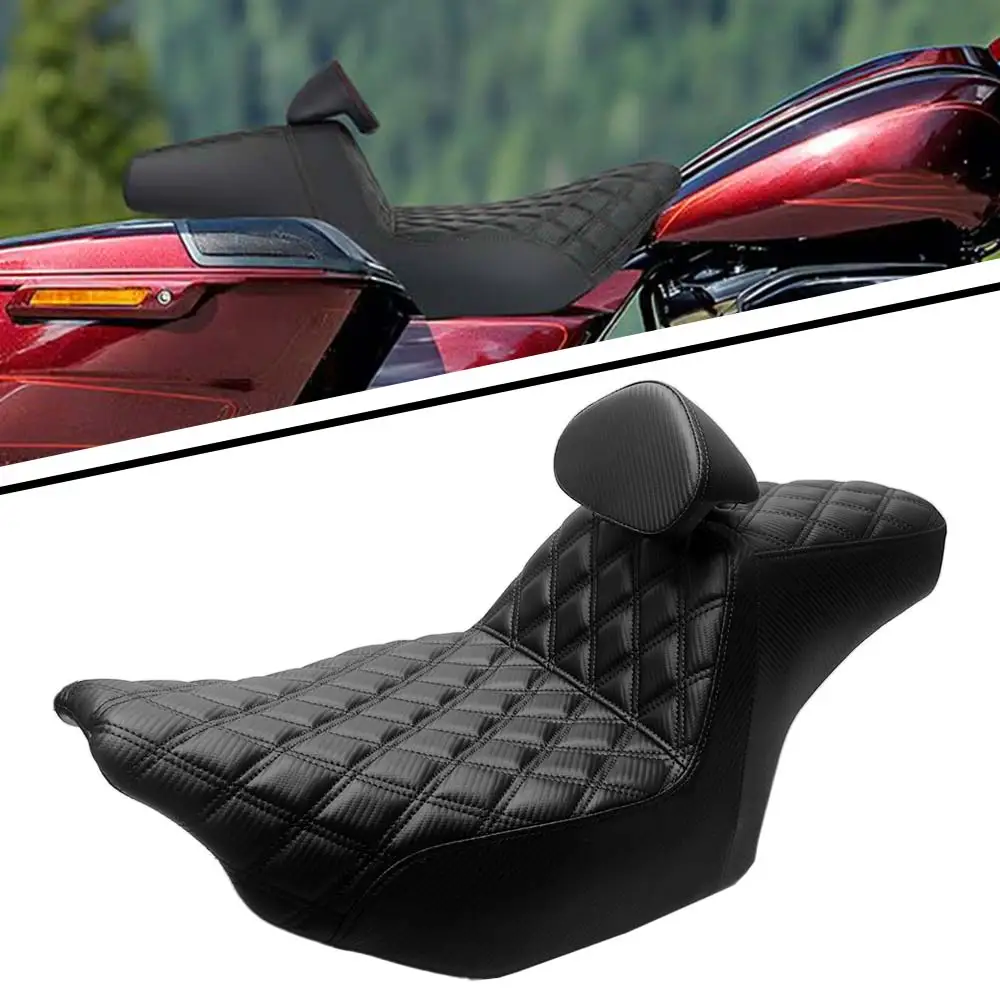 

Motorcycle Rider Passenger Seat With Backrest Cushion For Harley Fltrxst/Se Fltrx/L Flhxst/Se Flhxu/L Flhxlse/I 2023-2026 Black