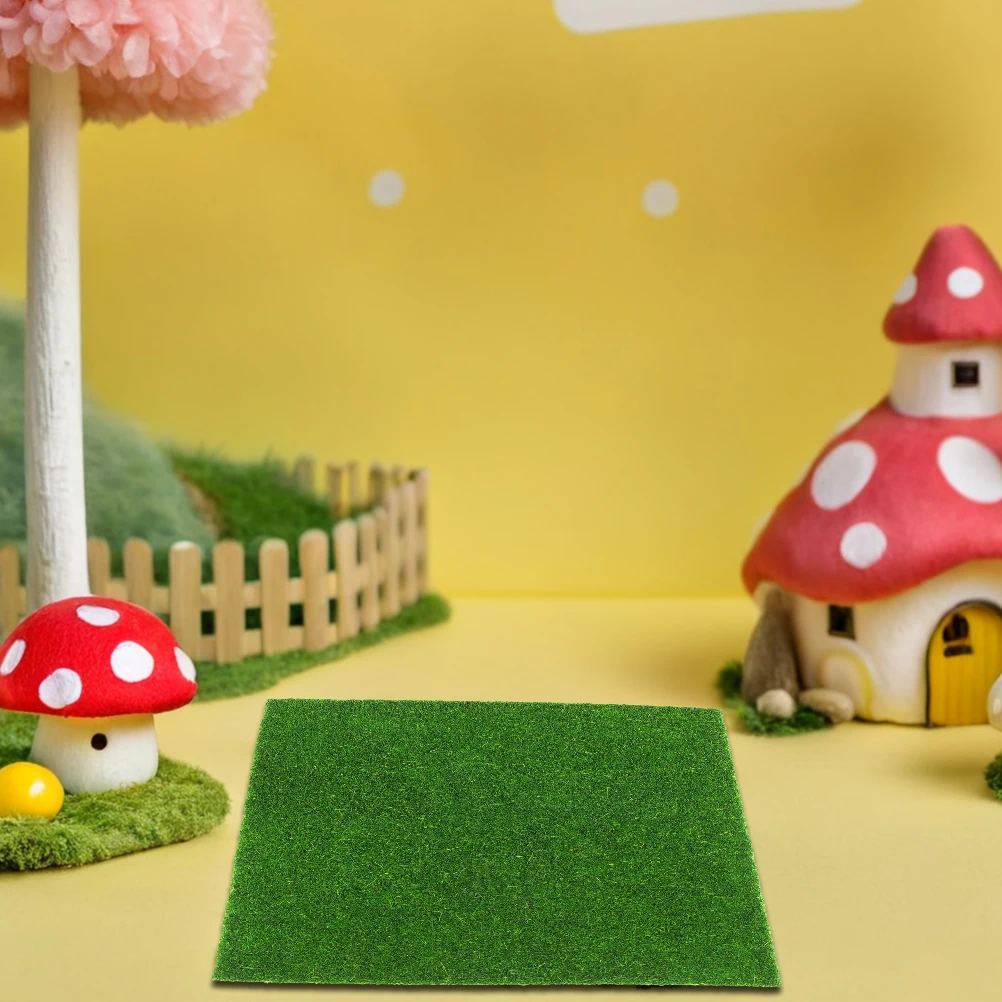 16 Uds. Estera de musgo falso, césped de simulación flocado suave para decoración creativa DIY, manualidades, terrario de bonsái, Micro paisaje, jardín interior