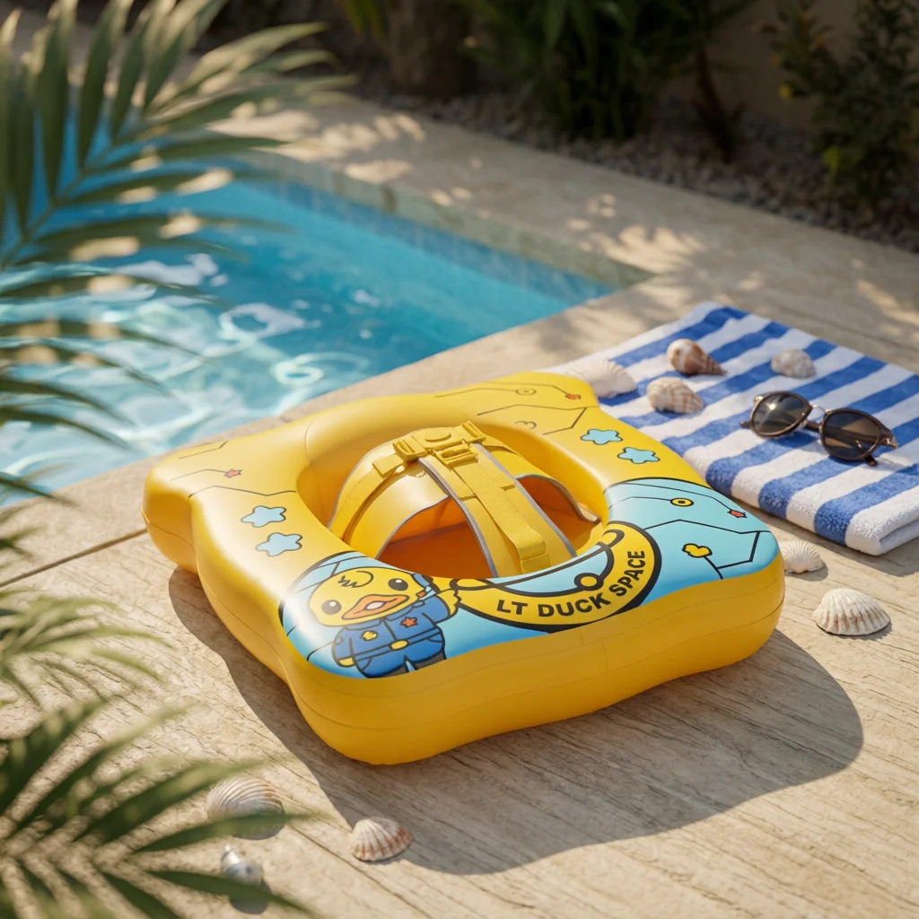 Baby Swim Buoy Circle Safety Strap Non-Inflatable Baby Buoy Front Support Wide Stable Frame for Young Children, Pool, Water Play