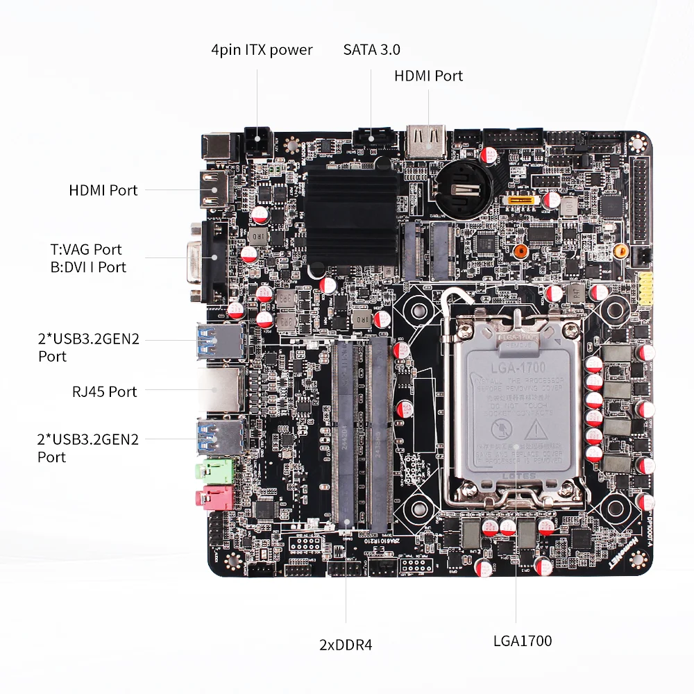 اللوحة الأم SZKIOSK B660 معالج Intel ثنائي القناة DDR4 الذاكرة الأساسية اللوحة الرئيسية M.2 SATA3.0 (يدعم وحدة المعالجة المركزية Lga 1700 i7 12/13th)