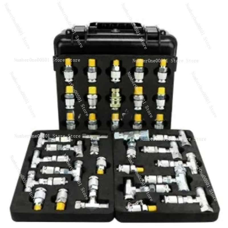 Tee Joint Pilot Test Set Hydraulic Excavator Pressure Gauge Test Diagnostic Tool Parts Excavator Pressure Measuring