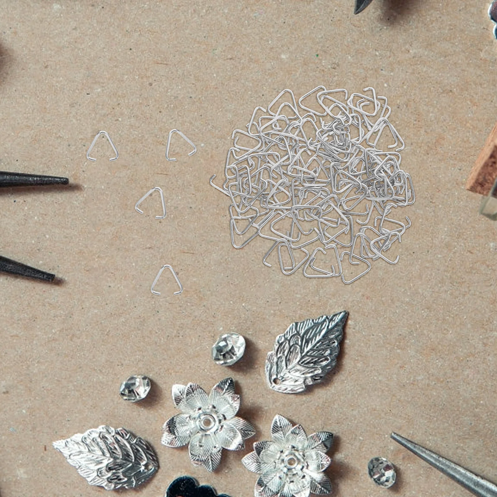 

100Pcs Triangle Jump Rings Iron Open Jump Rings for Jewelry Making Keychains Pendants DIY Craft Supplies Connectors