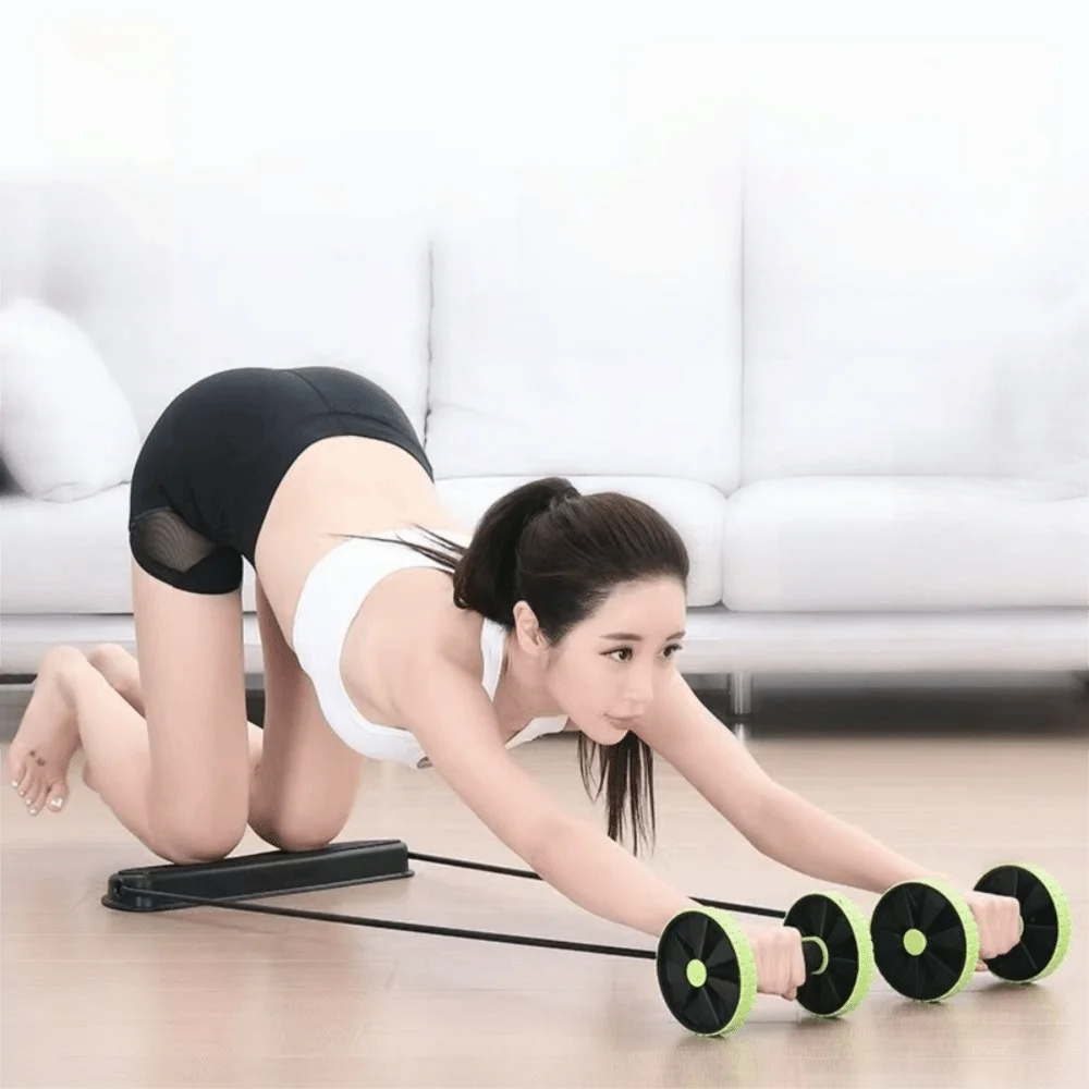 double-roller-abdominal-muscle-trainer-resistance-bands-knee-mat-abdominal-wheel-adjustable-no-noise-core-workout-equipment