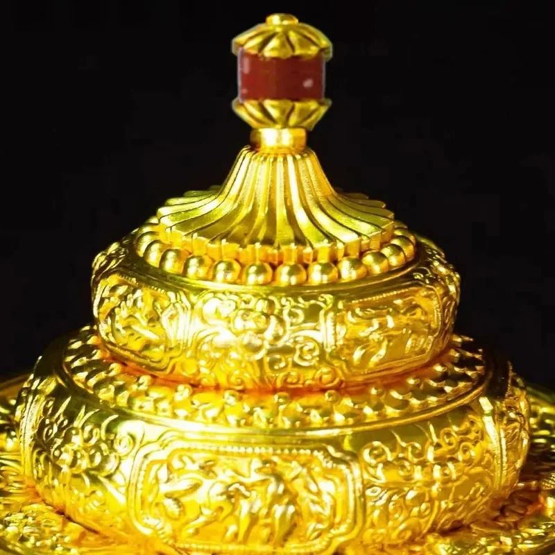 1Set Buddhist Tea Rack Copper,Tibetan Holy Water Cup,Painting Eight  Porcelain Bowl,Altars Buddhist Item Decorative - view 4