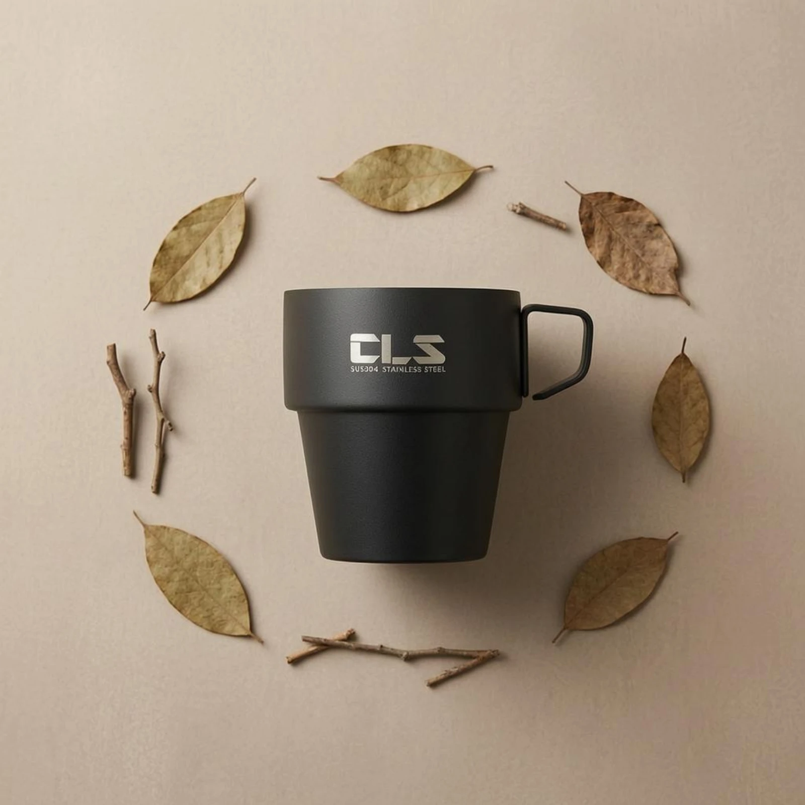 4 Pieces Stainless Steel Mug Set Portable Double-Wall Camping Mugs Mug Rack Holder Set Long-Lasting Outdoor Tableware Easy To