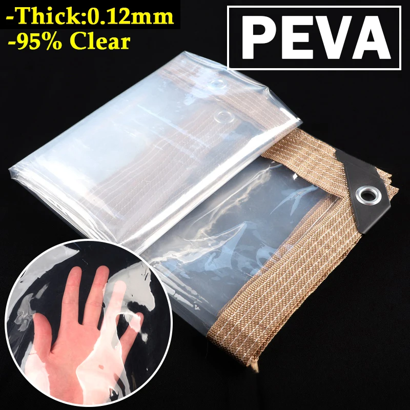 95% Clear PEVA Rainproof Cloth Patio Pergola See Through Tarp Curtain Home Window Keep Warm Film Outdoor Transparent Tarpaulin