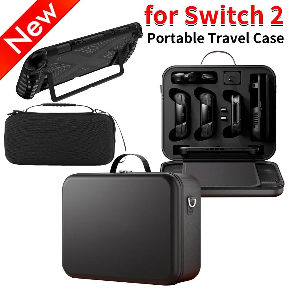 Große Tragetasche für Switch 2, Reise-Aufbewahrungstasche, kratzfestes Ladegerät und Griff, kann als Spielzubehör aufbewahrt werden