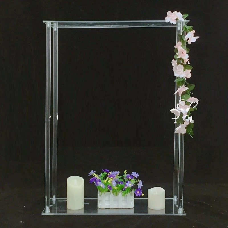 

2Pcs Wholesale New Style Clear Acrylic Flower Stand Wedding Centerpiece Table Decoration Geometric Column Floor Pillar Props