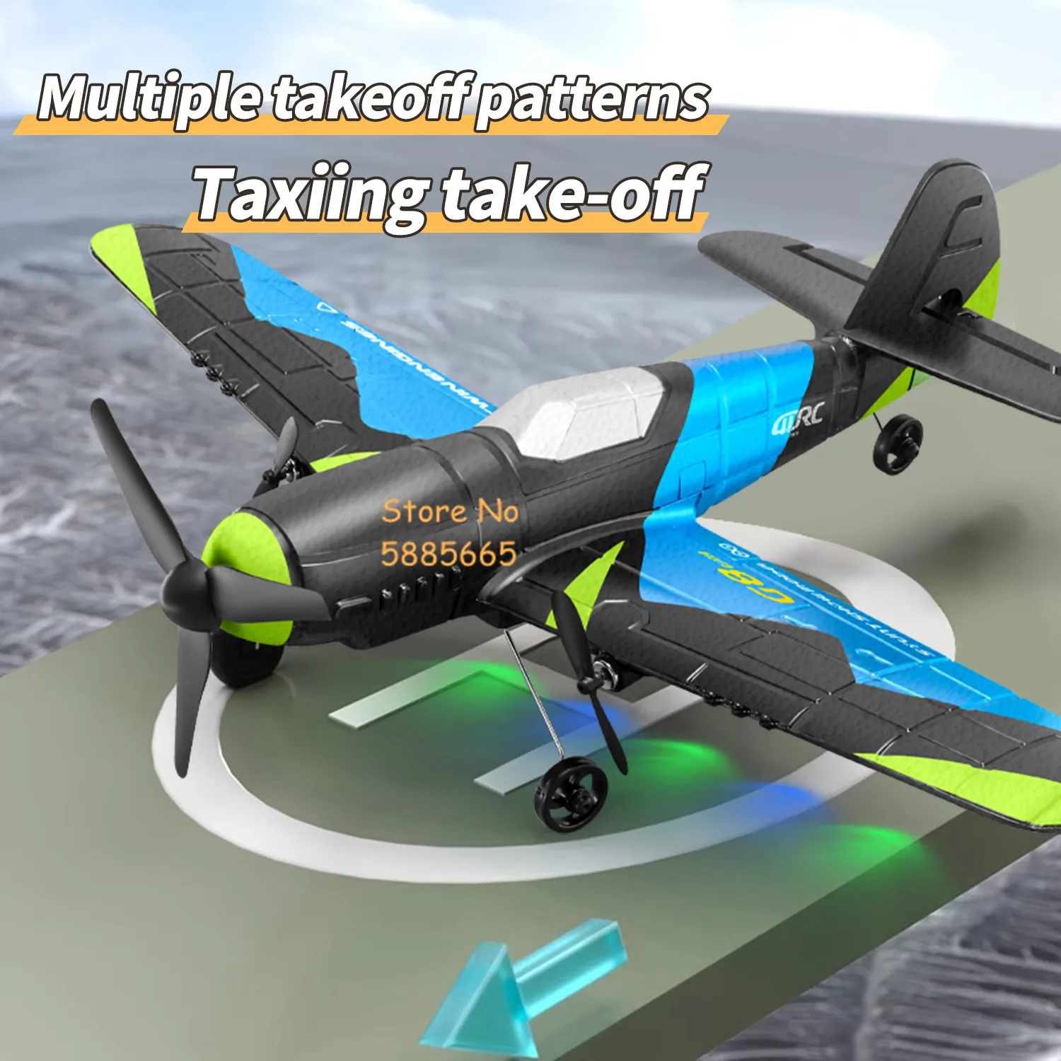 300M固定翼リモートコントロールグライダーファイター2.4G照明EPP素材セルフスタビライジング電動防水RC飛行機