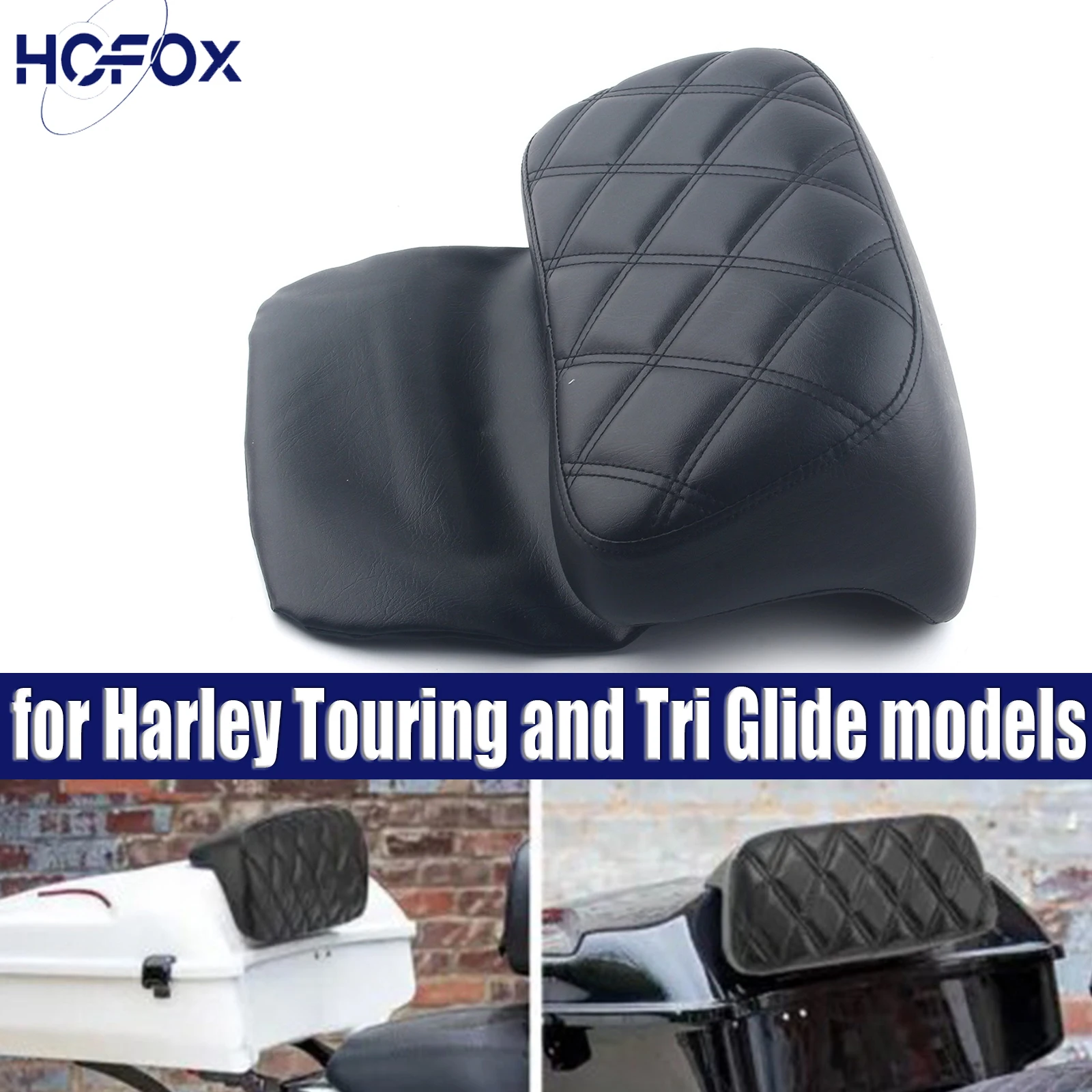 for Harley Touring and Tri Glide models equipped with Chopped Tour Pack 2009-up Motorcycle Backrest Pad Chopped Razor Tour-Pack