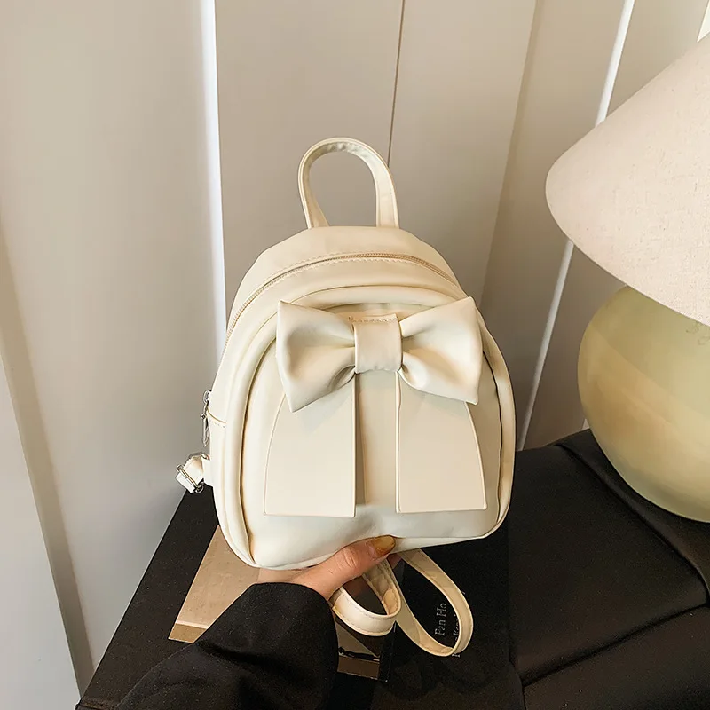 

2025 Summer New Niche Bow Backpack Women's Simple Foreign Style Portable Single Shoulder Crossbody Backpack