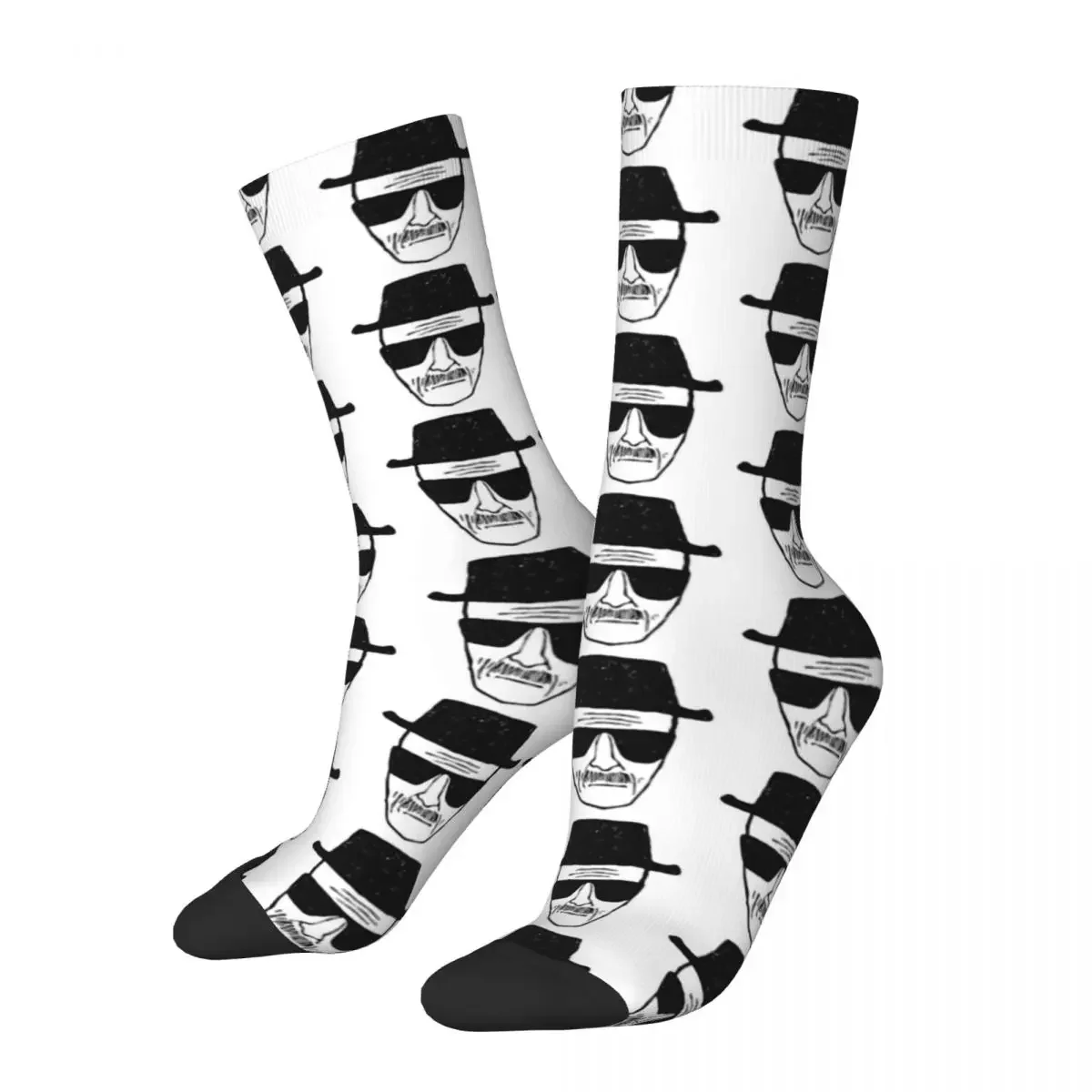 Walter White Heisenberg Face Heisenberg Walter Unisex Winter Socks Hip Hop Happy Socks street style Crazy Sock