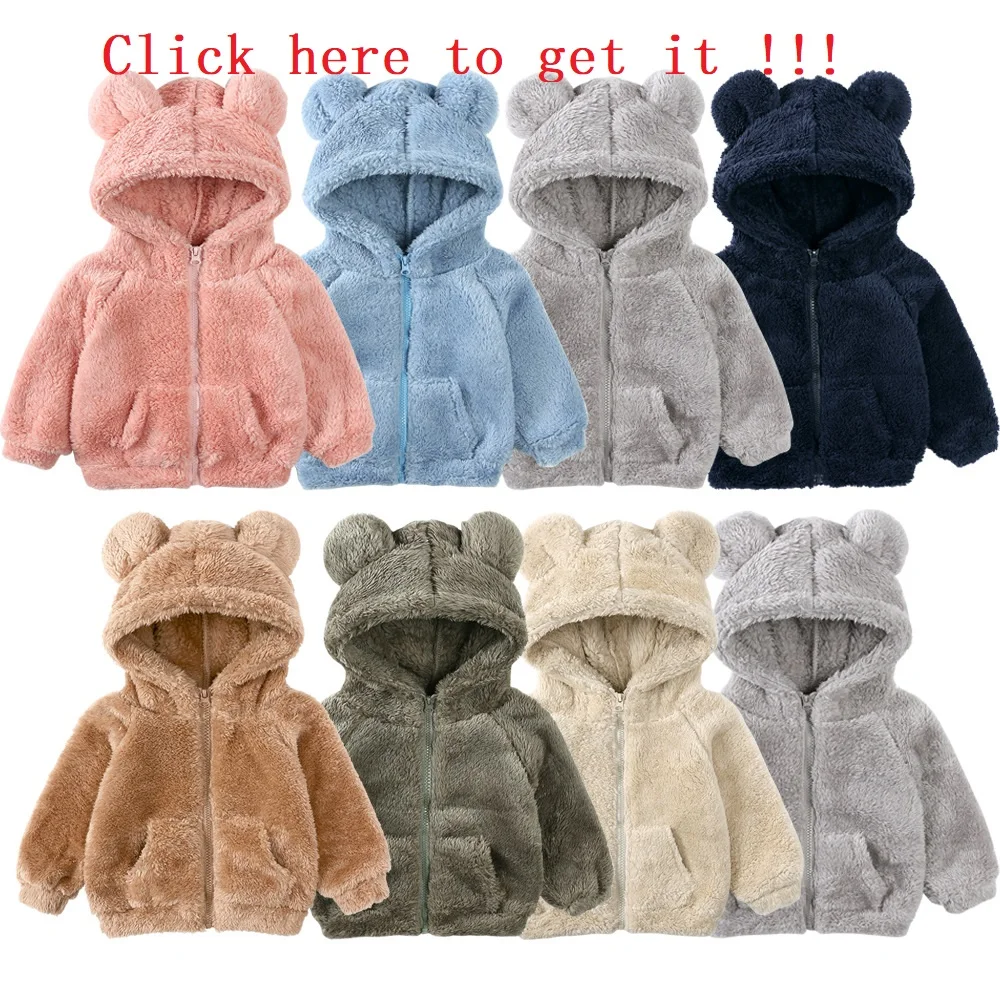 Baby Boys Clothes Winter Autumn Hoodies Sweatshirts Kids Girls Thicken Fleece Solid Pullovers Tops Children's Clothing
