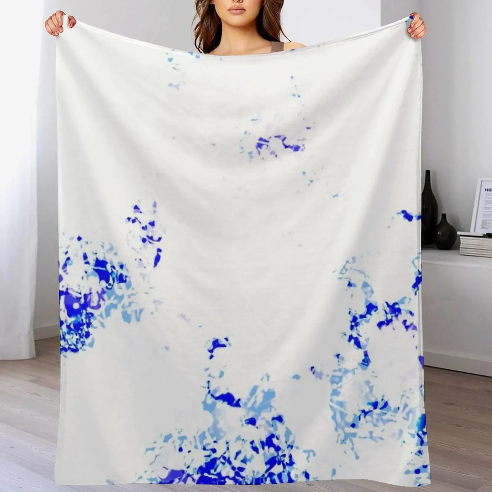 Cool Blue/Purple Tye Dye Design Throw Blanket Soft Comfort Blanket for Reading Watching TV