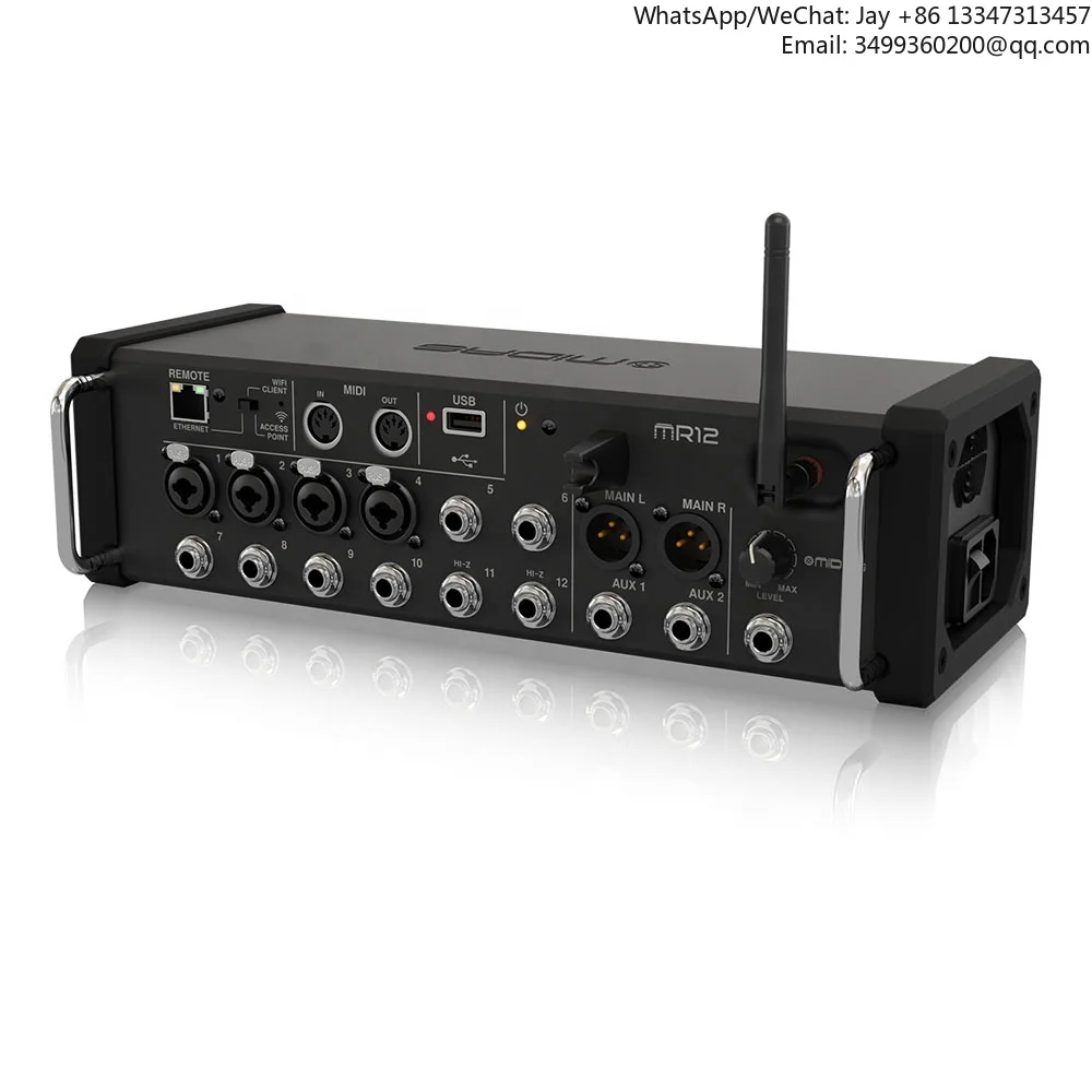 

Цифровой микшер MR12, беспроводное управление Wi-Fi, система PA, мини-стойковый микшер с 12 входами