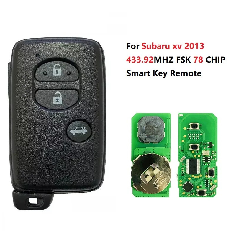 CN034015 Aftermakret  For Subaru xv 2013 Smart Remote S5290D PCB Board 433.92MHZ FSK 78 CHIP 3 Button Keyless Go