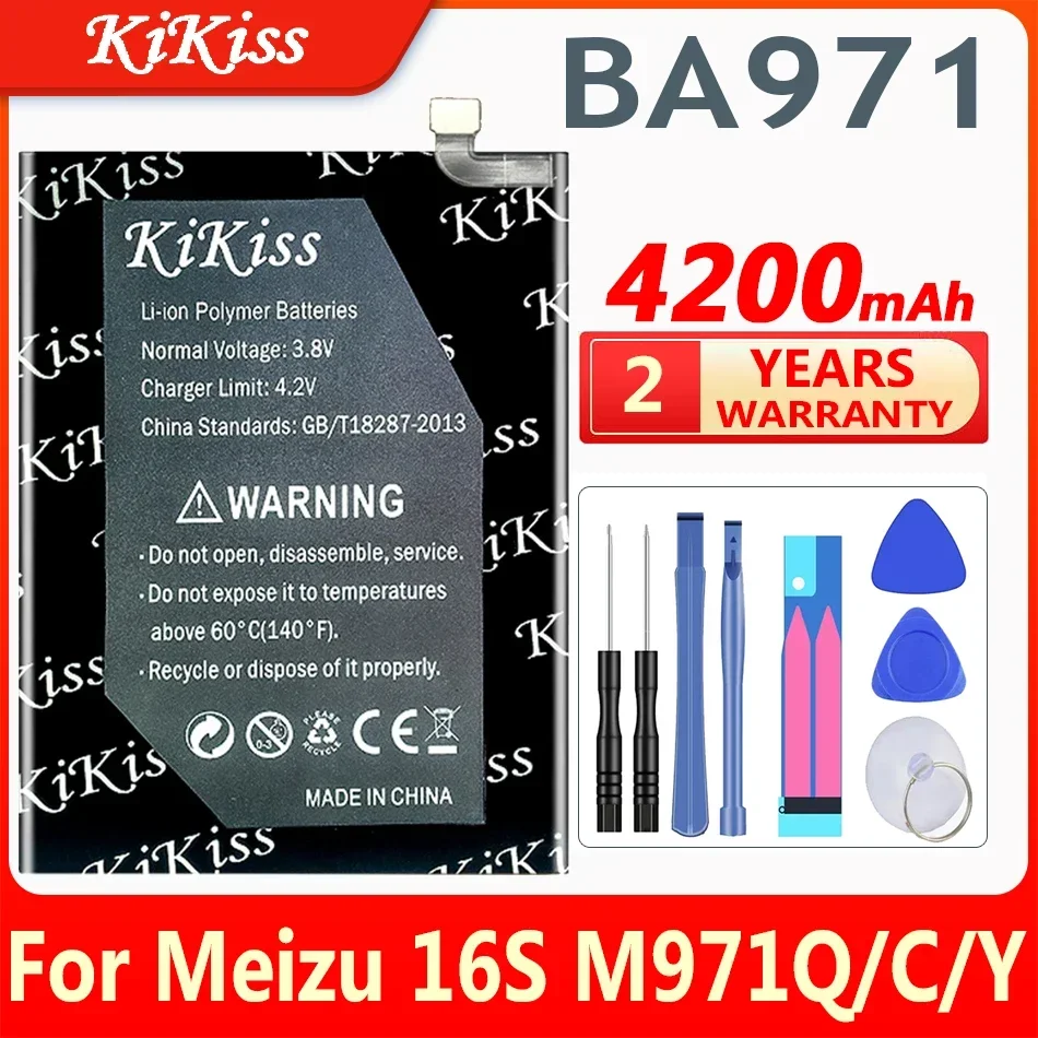 

Аккумулятор KiKiss 4200 мАч BA971 для телефона Meizu 16s M971Q/C/Y, высококачественные батареи с инструментами