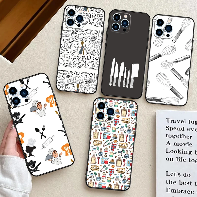 Cooking Chef Knives For Realme 10 11 12 13 14 Pro Plus GT6 GT7 15 Pro C61 C67 C63 C71 C55 C51 C65 C53 C75 Case