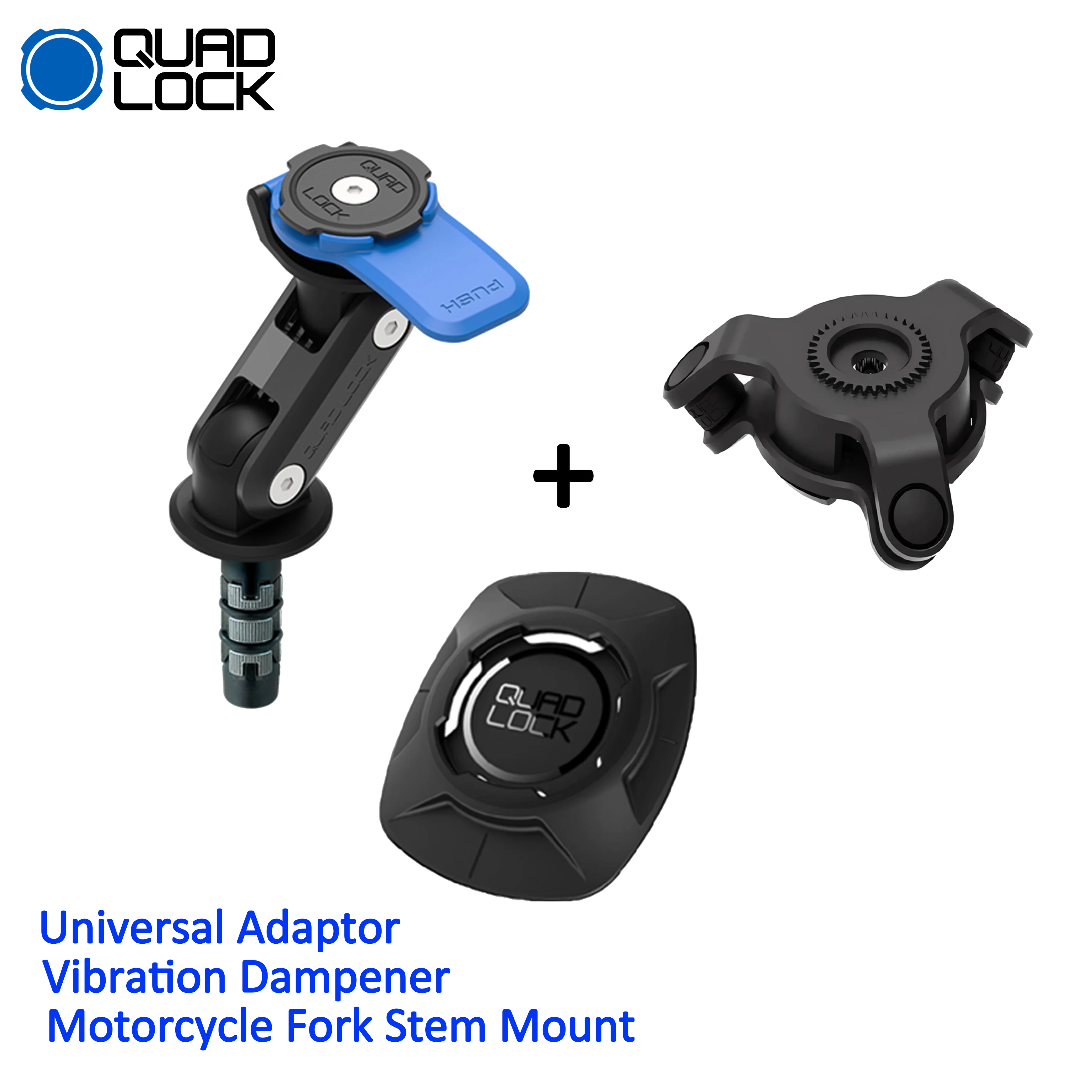 

QUAD LOCK Motorcycle Phone Mount-Universal Adaptor&Vibration Dampener&Motorcycle Fork Stem Mount