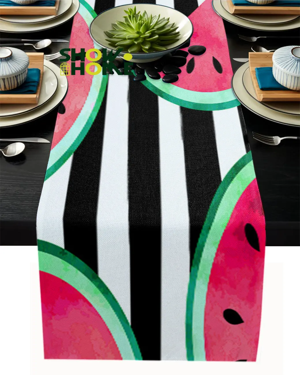 Watermelon Fruits Modern Table Runner Holiday Party Decoration Wedding Tablecloth Dining Table Accessory