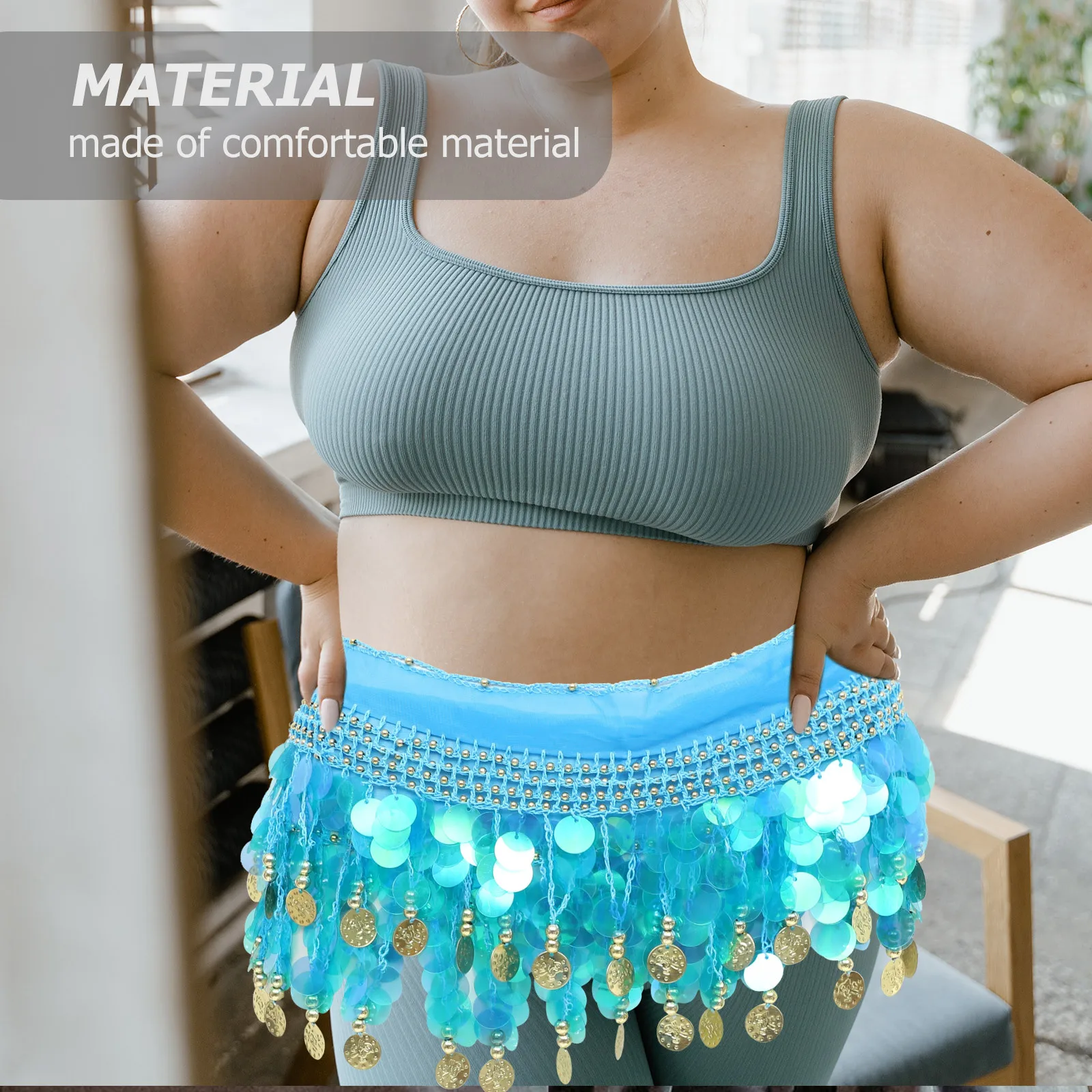 الترتر الخصر سلسلة وشاح الورك قابل للتعديل الرقص الشرقي تنورة للموسيقى مهرجان الرقص حزب موضوع عرض زي التبعي #6