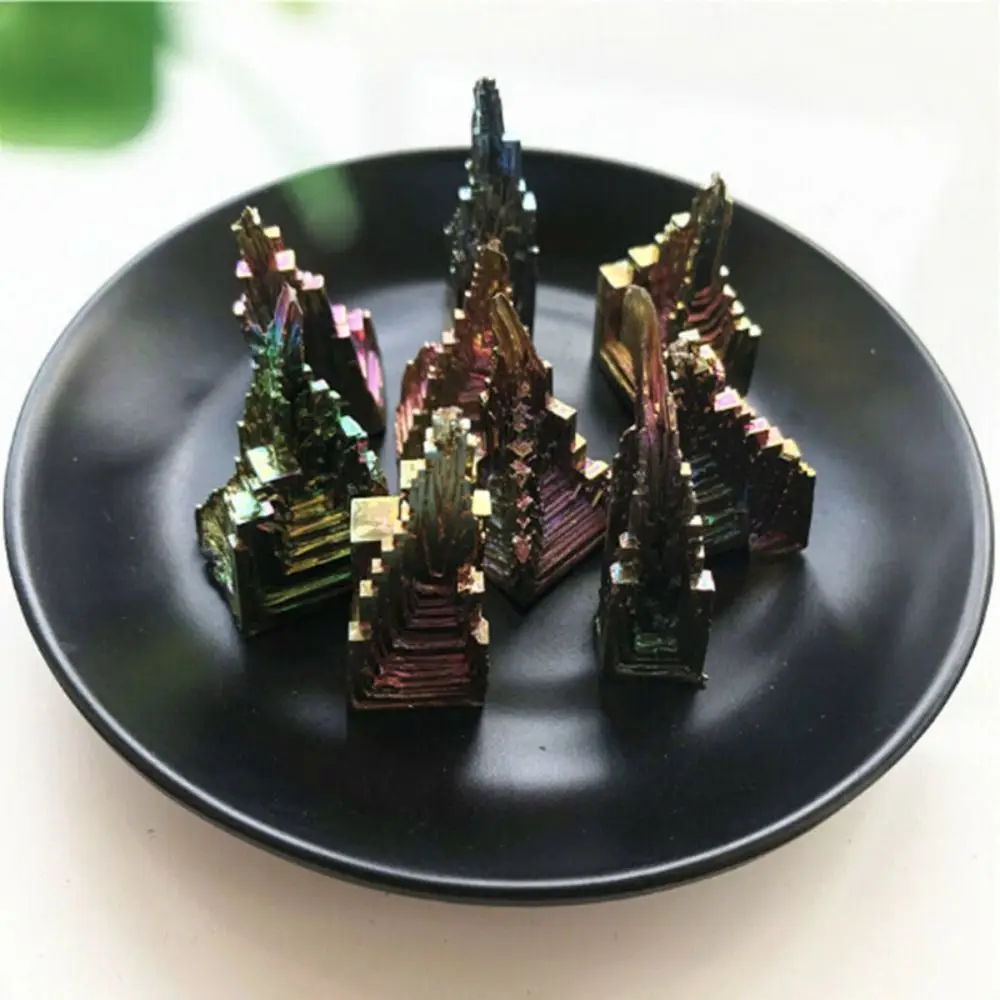 Stone Crafts Natural Bismuth Mine Handmade Carved Castle Ore Specimens Natural Rough Strange Stone Ornaments Teaching Samples