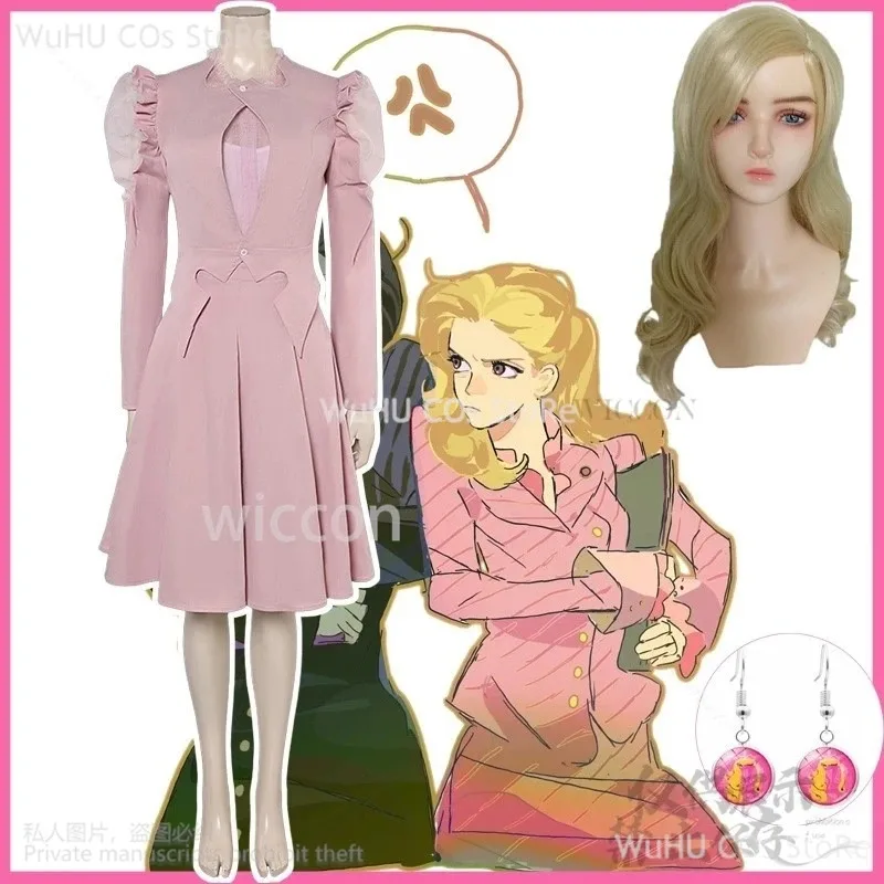 

Glinda Cosplay Witch Uniform Magic Suit Anime Movie Wicked Cos For Halloween Christmas Party Pink Dress Lolita Cute Customizeda;