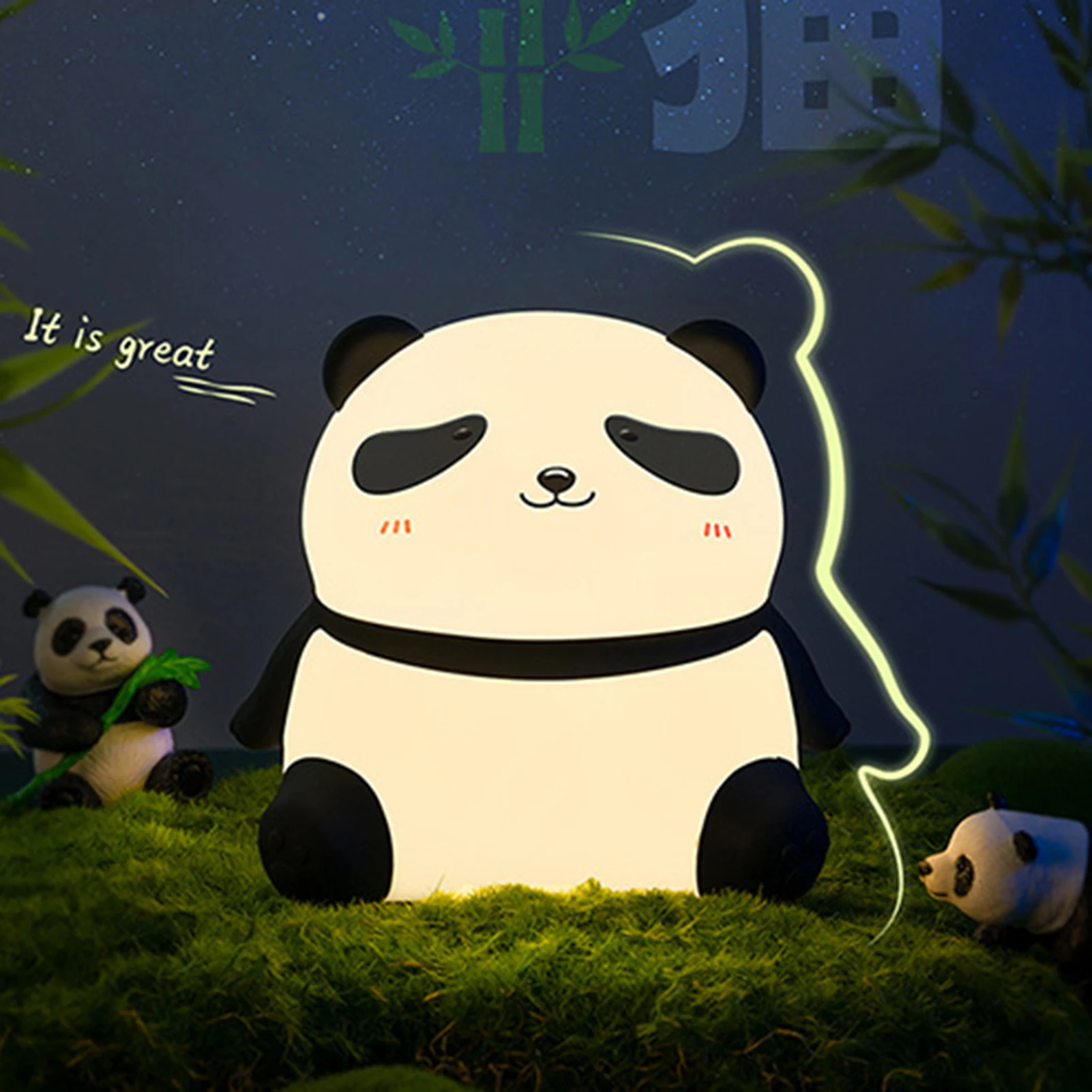 Cute Panda Silicone Lamp Safe Material Breastfeeding Nursery Nightlight Suitable for Girls Babies Children