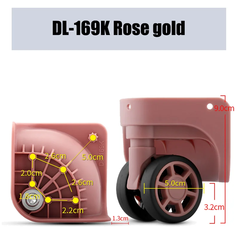 Suitable For Remem DL-169K Universal Wheel Replacement Suitcase Smooth Silent Shock Absorbing Wheel Accessories Wheels Casters