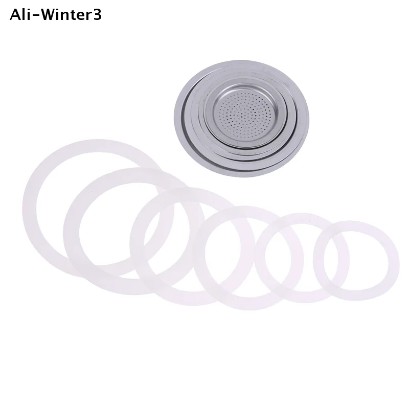 

Новый комплект 2025 года (3 силиконовые прокладки и 1 алюминиевый фильтр) для кофемашин, совместимый с 3/6/9/12 чашечными моделями
