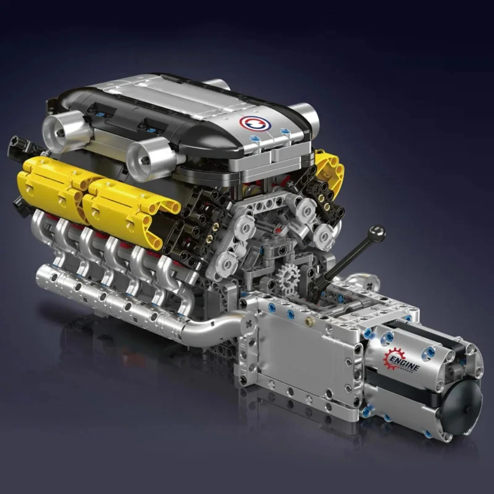 Mould King 10202 V12 Engine Supercar Model Motorized Transmission Building Blocks Toy for Kids