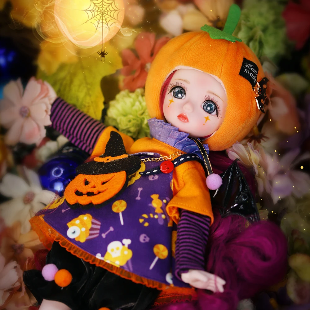 

Dream Fairy 1/6 Doll Halloween Theme 11 Inch Ball Jointed Doll Full Set Including Hat Outfits Shoes DIY Toy Doll for Girls